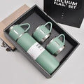 caneca Kit Garrafa Térmica Vacuum Bottle Inox 500ml + Xícaras Bebidas Fria ou Quente