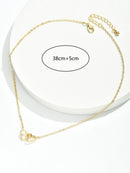 Colar Feminino Tiny Double Hollow Heart