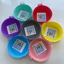 Silicone Air Fryer Basket Oven Mold Baking Pizza Fried Chicken Round Square Reusable Pan Liner Accessories 1Pc